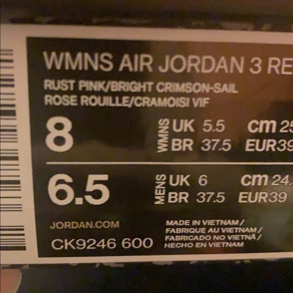 WMNS AIR JORDAN 3 RETRO - Picture 3 of 3